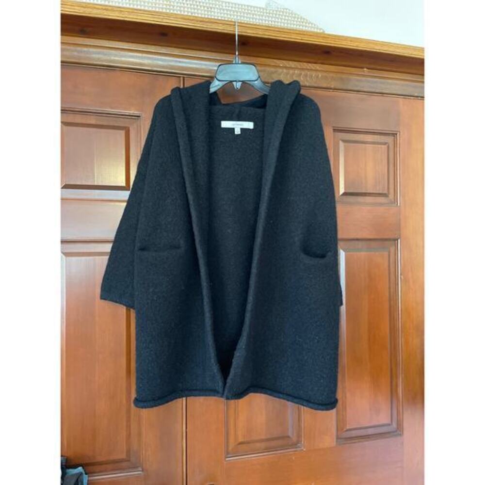 Women's Black Hooded Coat